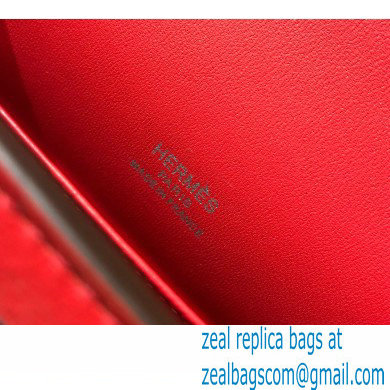 Hermes Mini Kelly 22 Pochette Bag Red in Swift Leather with Silver Hardware