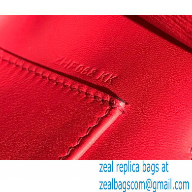 Hermes Mini Kelly 22 Pochette Bag Red in Swift Leather with Silver Hardware