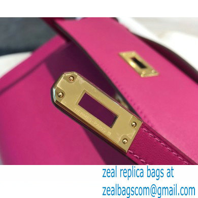 Hermes Mini Kelly 22 Pochette Bag Rose Purple in Swift Leather with Gold Hardware - Click Image to Close