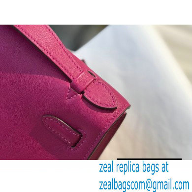 Hermes Mini Kelly 22 Pochette Bag Rose Purple in Swift Leather with Gold Hardware