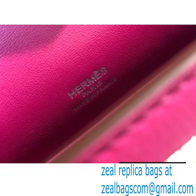 Hermes Mini Kelly 22 Pochette Bag Rose Purple in Swift Leather with Silver Hardware