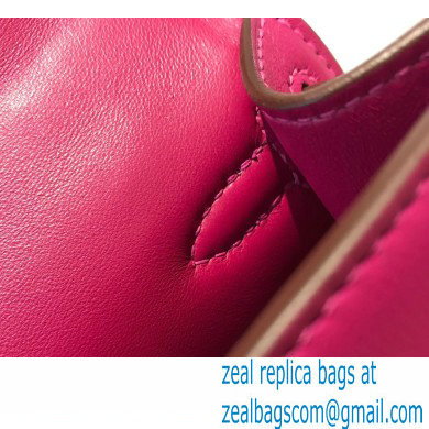 Hermes Mini Kelly 22 Pochette Bag Rose Purple in Swift Leather with Silver Hardware