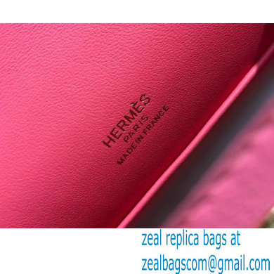 Hermes Mini Kelly 22 Pochette Bag Rouge Pink in Swift Leather with Gold Hardware - Click Image to Close