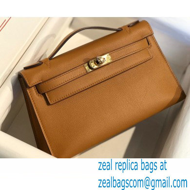 Hermes Mini Kelly 22 Pochette Bag Sesame in Swift Leather with Gold Hardware