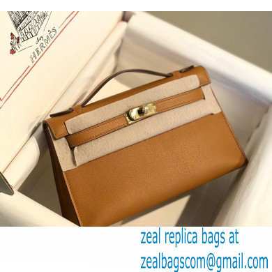 Hermes Mini Kelly 22 Pochette Bag Sesame in Swift Leather with Gold Hardware