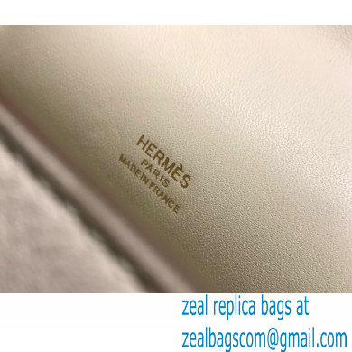 Hermes Mini Kelly 22 Pochette Bag White in Swift Leather with Gold Hardware - Click Image to Close