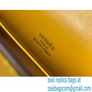 Hermes Mini Kelly 22 Pochette Bag Yellow in Swift Leather with Gold Hardware - Click Image to Close