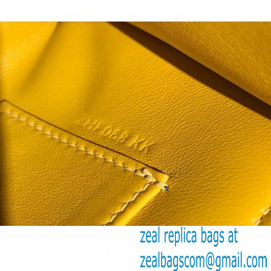 Hermes Mini Kelly 22 Pochette Bag Yellow in Swift Leather with Silver Hardware