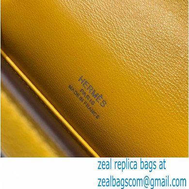 Hermes Mini Kelly 22 Pochette Bag Yellow in Swift Leather with Silver Hardware - Click Image to Close