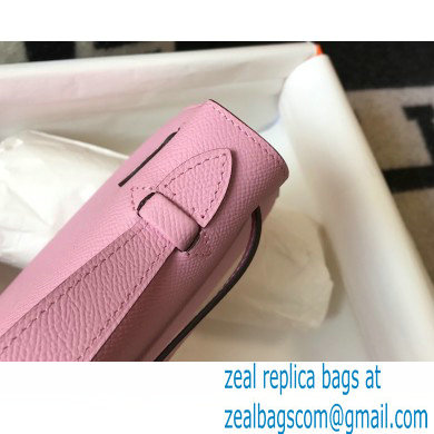 Hermes Mini Kelly 22 Pochette Bag mauve in epsom Leather with Gold Hardware