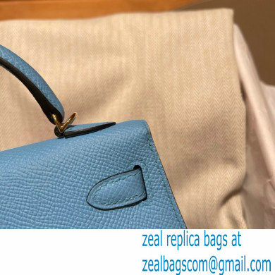 Hermes Mini Kelly II Handbag blue de nord original epsom leather - Click Image to Close