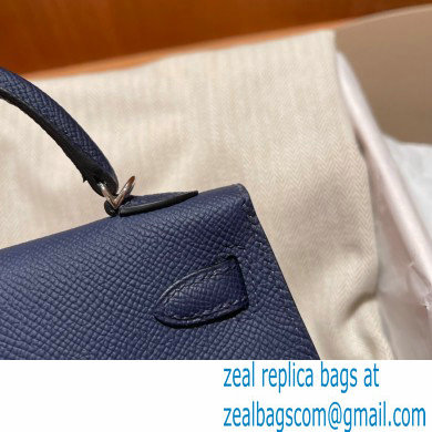 Hermes Mini Kelly II Handbag blue sapphire original epsom leather - Click Image to Close