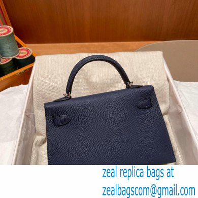 Hermes Mini Kelly II Handbag blue sapphire original epsom leather - Click Image to Close