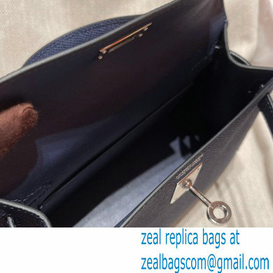 Hermes Mini Kelly II Handbag blue sapphire original epsom leather