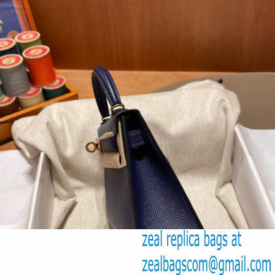 Hermes Mini Kelly II Handbag blue sapphire original epsom leather