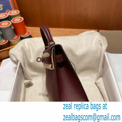 Hermes Mini Kelly II Handbag bordeaux original epsom leather - Click Image to Close