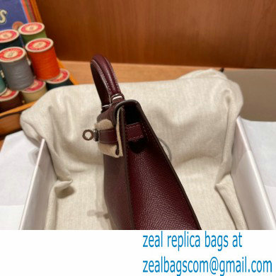 Hermes Mini Kelly II Handbag bordeaux original epsom leather