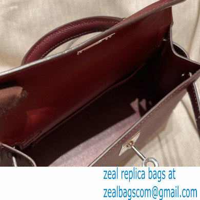 Hermes Mini Kelly II Handbag bordeaux original epsom leather