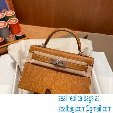 Hermes Mini Kelly II Handbag gold original epsom leather