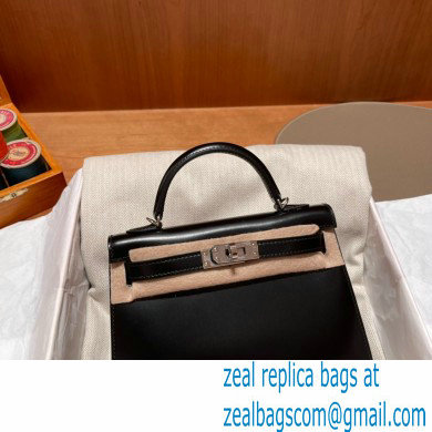 Hermes Mini Kelly II Handbag in original box leather black handmade