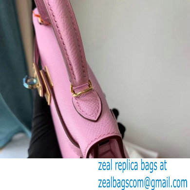 Hermes Mini Kelly II Handbag original epsom leather mauve