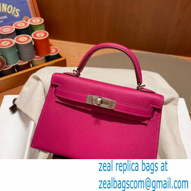 Hermes Mini Kelly II Handbag rose pourpre original epsom leather - Click Image to Close