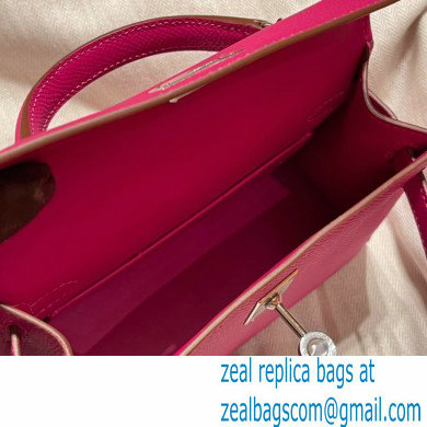 Hermes Mini Kelly II Handbag rose pourpre original epsom leather