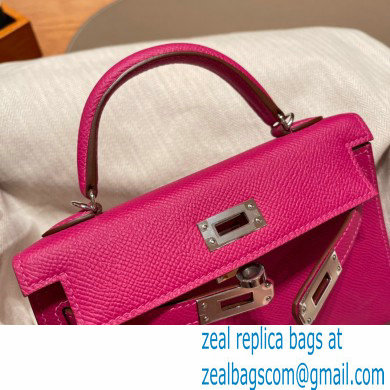 Hermes Mini Kelly II Handbag rose pourpre original epsom leather - Click Image to Close