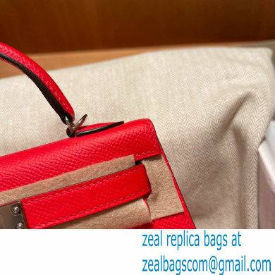 Hermes Mini Kelly II Handbag rouge de coeur original epsom leather