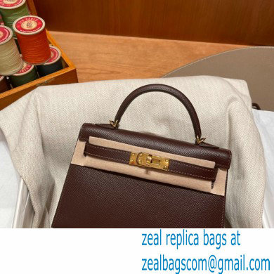 Hermes Mini Kelly II Handbag rouge sellier original epsom leather - Click Image to Close