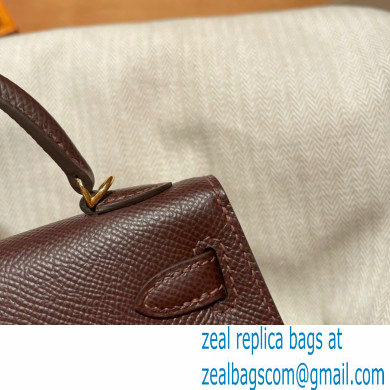 Hermes Mini Kelly II Handbag rouge sellier original epsom leather - Click Image to Close