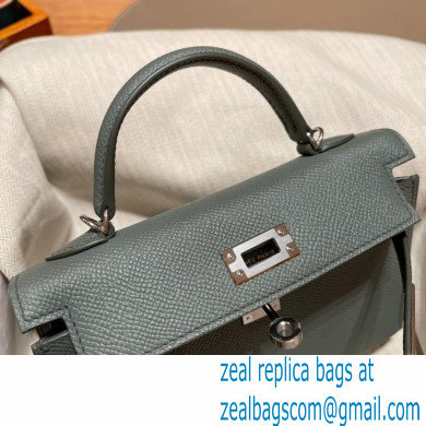 Hermes Mini Kelly II Handbag vert amanda original epsom leather