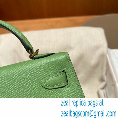 Hermes Mini Kelly II Handbag vert criquet original epsom leather