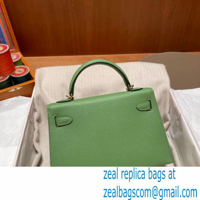 Hermes Mini Kelly II Handbag vert criquet original epsom leather