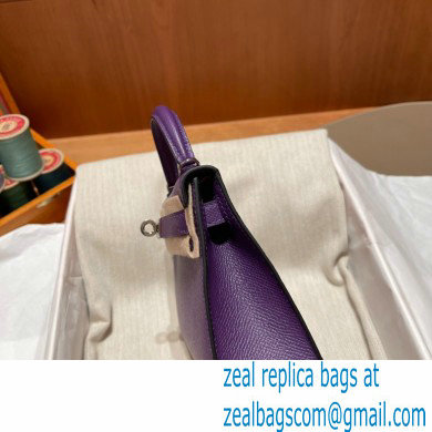 Hermes Mini Kelly II Handbag violet original epsom leather - Click Image to Close