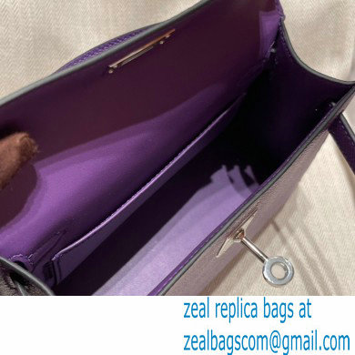 Hermes Mini Kelly II Handbag violet original epsom leather