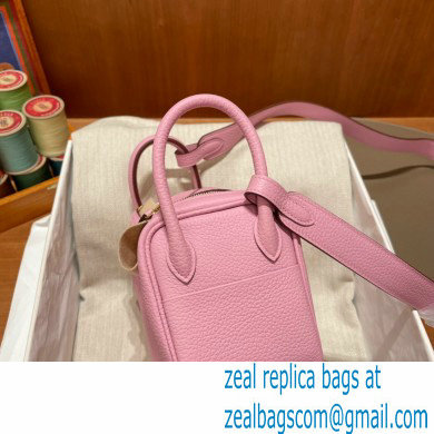 Hermes Mini Lindy 19cm Bag in original togo leather mauve - Click Image to Close