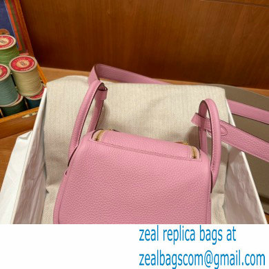 Hermes Mini Lindy 19cm Bag in original togo leather mauve