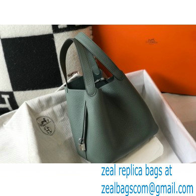 Hermes Picotin Lock 18/22 Bag Almond Green with Silver Hardware - Click Image to Close