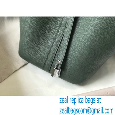 Hermes Picotin Lock 18/22 Bag Almond Green with Silver Hardware - Click Image to Close