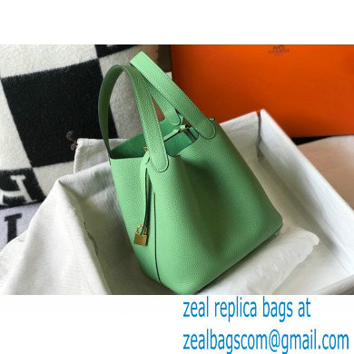 Hermes Picotin Lock 18/22 Bag Avocado Green with Gold Hardware
