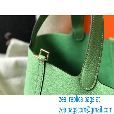 Hermes Picotin Lock 18/22 Bag Avocado Green with Gold Hardware