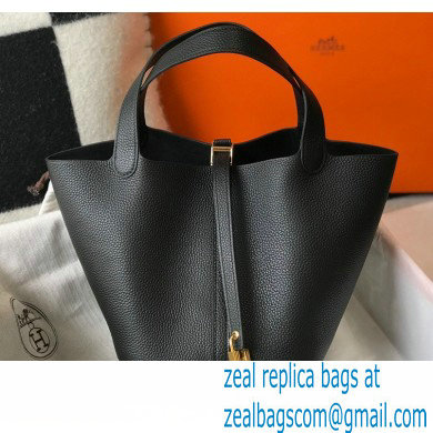 Hermes Picotin Lock 18/22 Bag Black with Gold Hardware - Click Image to Close