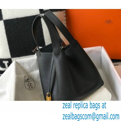 Hermes Picotin Lock 18/22 Bag Black with Gold Hardware