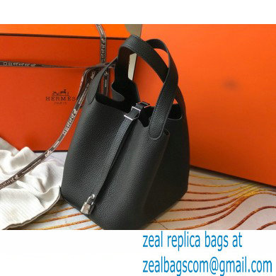 Hermes Picotin Lock 18/22 Bag Black with Silver Hardware - Click Image to Close