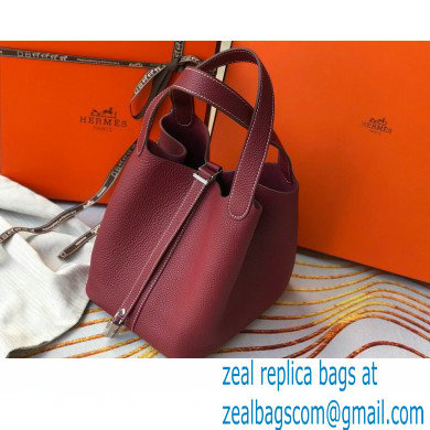 Hermes Picotin Lock 18/22 Bag Bordeaux with Silver Hardware