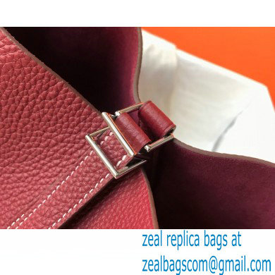 Hermes Picotin Lock 18/22 Bag Bordeaux with Silver Hardware