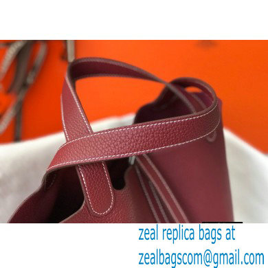 Hermes Picotin Lock 18/22 Bag Bordeaux with Silver Hardware