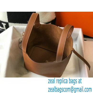 Hermes Picotin Lock 18/22 Bag Brown with Gold Hardware