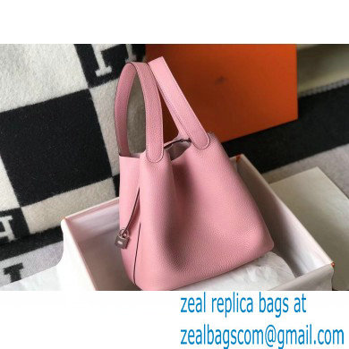 Hermes Picotin Lock 18/22 Bag Cherry Pink with Silver Hardware